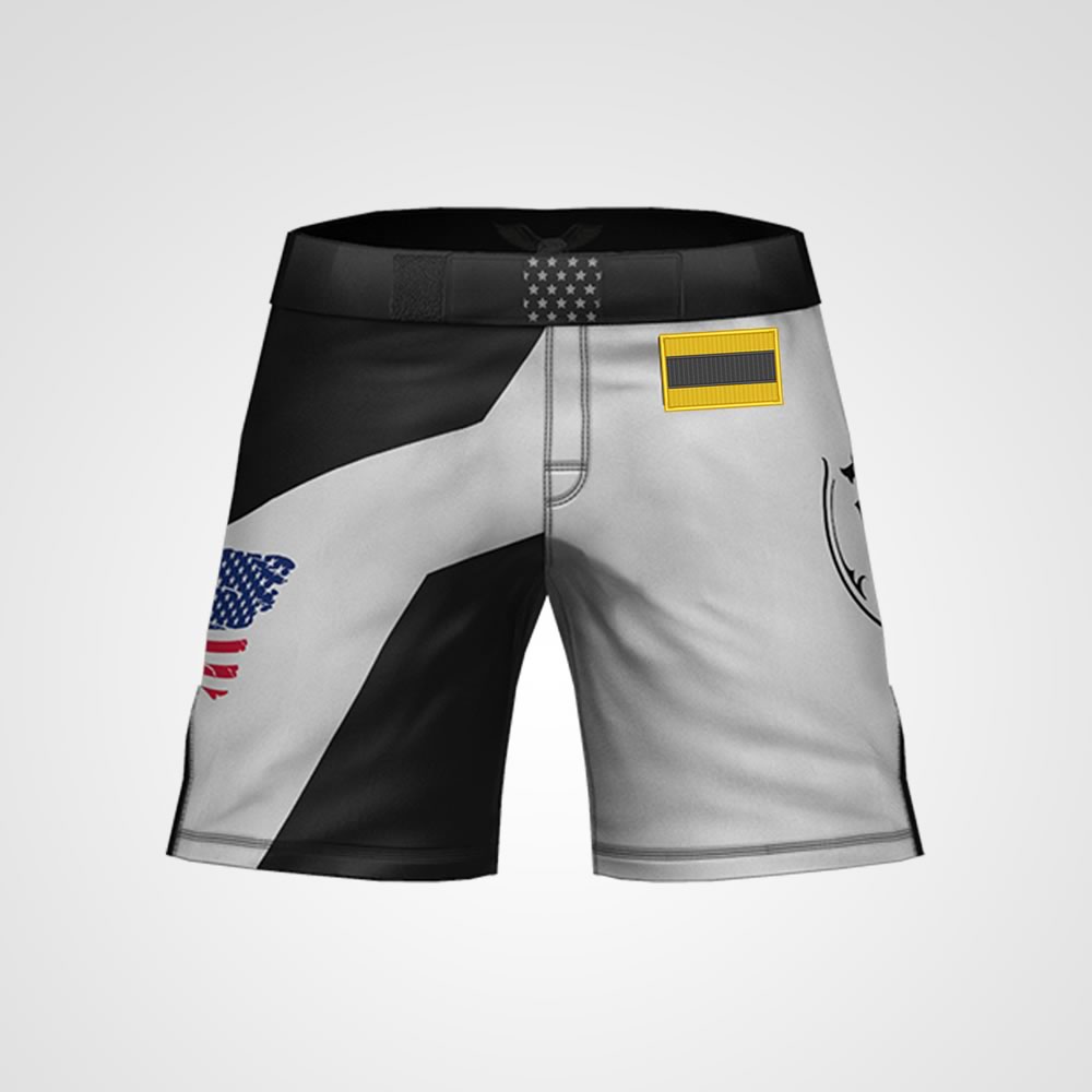 Kids fight shorts with rank patch